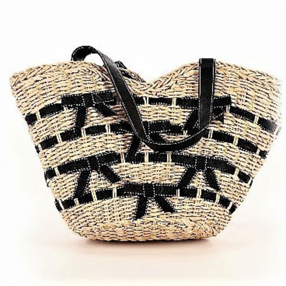 Capelli Handmade Straworld Ribbon Tote